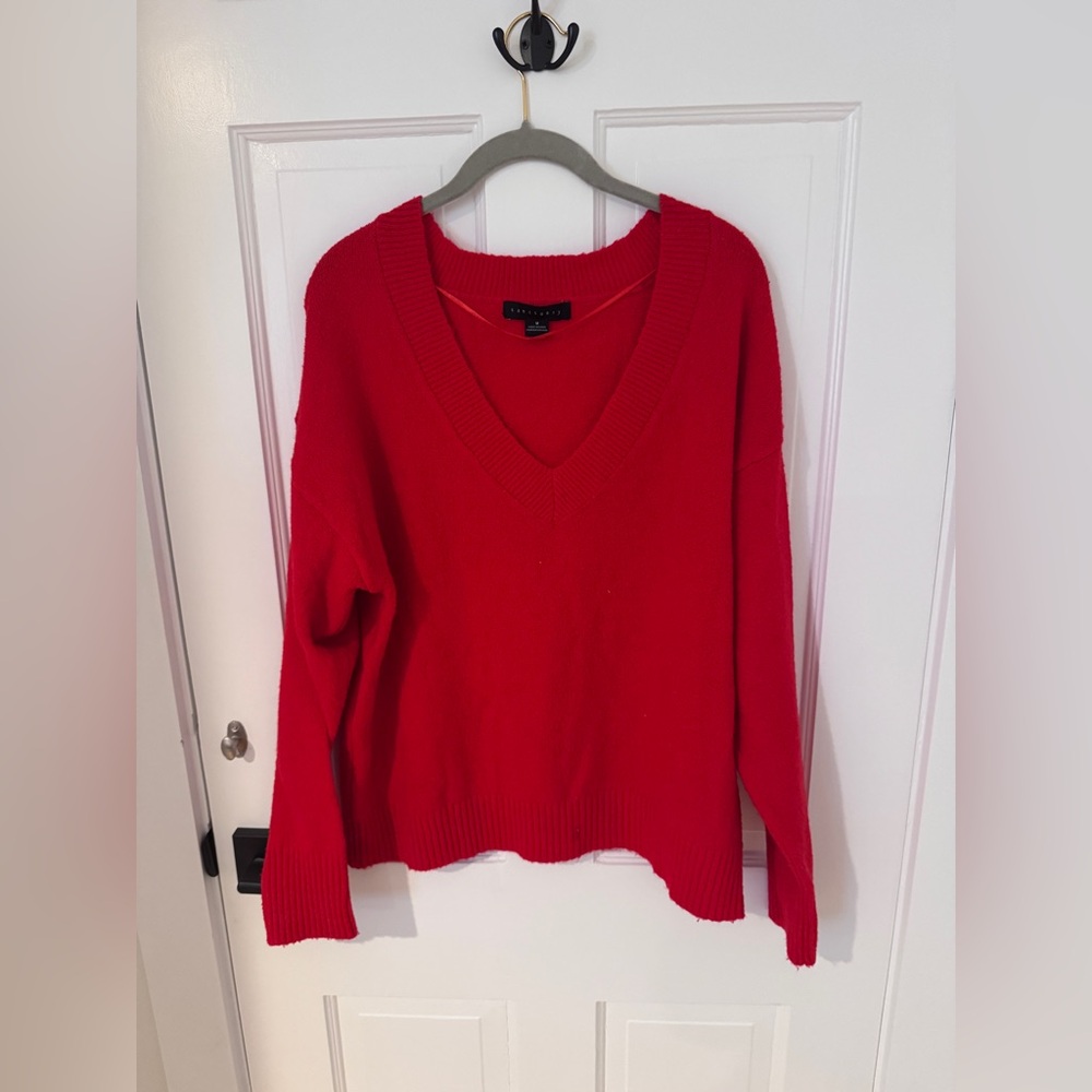 Sanctuary Bold Red V-Neck Sweater